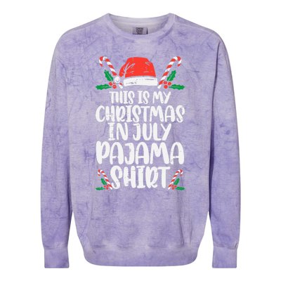 This Is My Christmas In July Pajama Colorblast Crewneck Sweatshirt