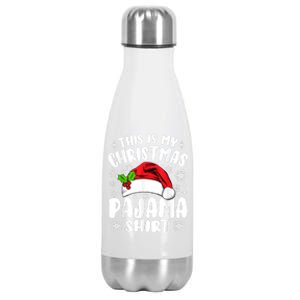 This Is My Christmas Pajama Funny Christmas Outfits Stainless Steel Insulated Water Bottle