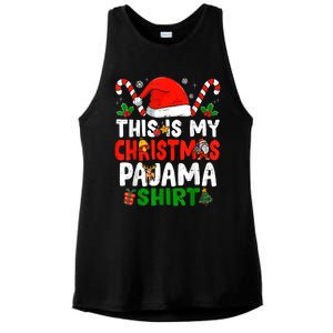 This Is My Christmas Pajama Xmas Family Matching Funny Ladies PosiCharge Tri-Blend Wicking Tank