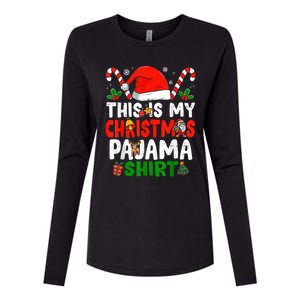 This Is My Christmas Pajama Xmas Family Matching Funny Womens Cotton Relaxed Long Sleeve T-Shirt