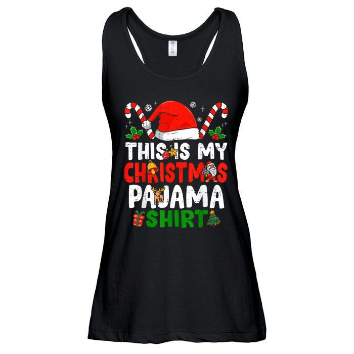 This Is My Christmas Pajama Xmas Family Matching Funny Ladies Essential Flowy Tank