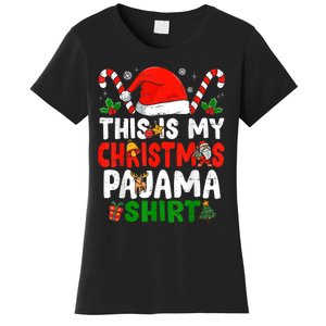 This Is My Christmas Pajama Xmas Family Matching Funny Women's T-Shirt