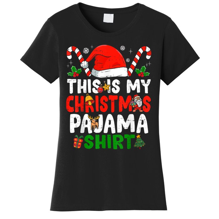 This Is My Christmas Pajama Xmas Family Matching Funny Women's T-Shirt