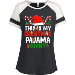 This Is My Christmas Pajama Xmas Family Matching Funny Enza Ladies Jersey Colorblock Tee