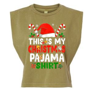 This Is My Christmas Pajama Xmas Family Matching Funny Garment-Dyed Women's Muscle Tee