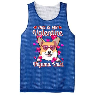 This Is My Valentine Pajama Gift Corgi Lovers Gift Mesh Reversible Basketball Jersey Tank