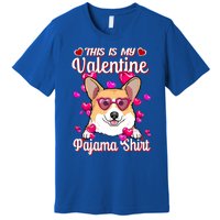 This Is My Valentine Pajama Gift Corgi Lovers Gift Premium T-Shirt