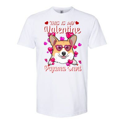 This Is My Valentine Pajama Gift Corgi Lovers Gift Softstyle® CVC T-Shirt