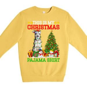 This Is My Christmas Pajamas Alaskan Malamute Dog Christmas Gift Premium Crewneck Sweatshirt