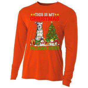 This Is My Christmas Pajamas Alaskan Malamute Dog Christmas Gift Cooling Performance Long Sleeve Crew