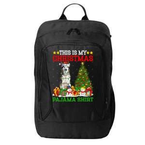 This Is My Christmas Pajamas Alaskan Malamute Dog Christmas Gift City Backpack