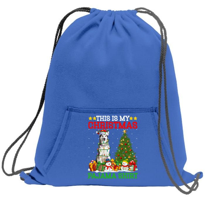 This Is My Christmas Pajamas Alaskan Malamute Dog Christmas Gift Sweatshirt Cinch Pack Bag