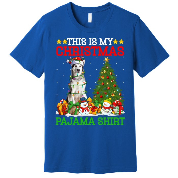 This Is My Christmas Pajamas Alaskan Malamute Dog Christmas Gift Premium T-Shirt