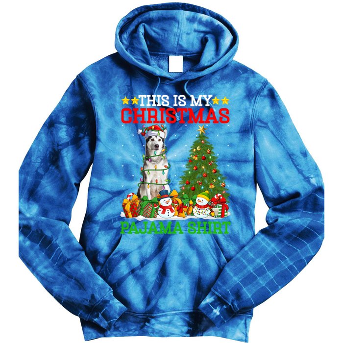 This Is My Christmas Pajamas Alaskan Malamute Dog Christmas Gift Tie Dye Hoodie