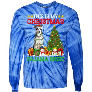 This Is My Christmas Pajamas Alaskan Malamute Dog Christmas Gift Tie-Dye Long Sleeve Shirt