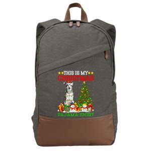 This Is My Christmas Pajamas Alaskan Malamute Dog Christmas Gift Cotton Canvas Backpack