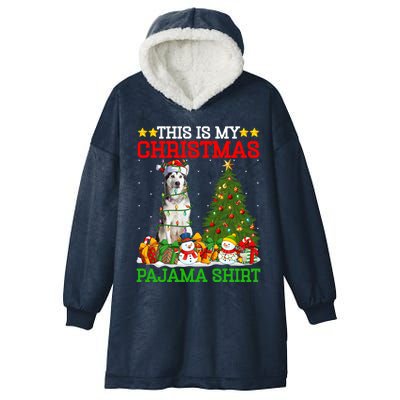 This Is My Christmas Pajamas Alaskan Malamute Dog Christmas Gift Hooded Wearable Blanket