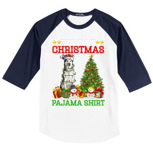 This Is My Christmas Pajamas Alaskan Malamute Dog Christmas Gift Baseball Sleeve Shirt