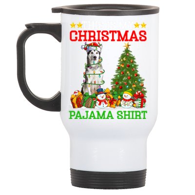 This Is My Christmas Pajamas Alaskan Malamute Dog Christmas Gift Stainless Steel Travel Mug