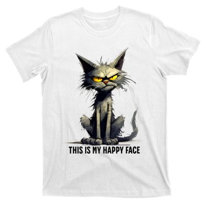 This Is My Happy Face Cat Funny T-Shirt