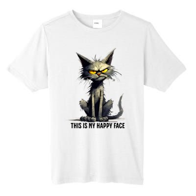 This Is My Happy Face Cat Funny Tall Fusion ChromaSoft Performance T-Shirt