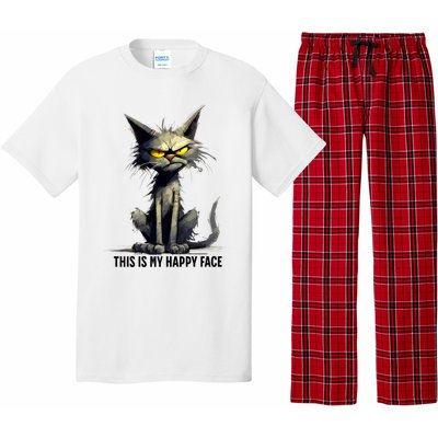 This Is My Happy Face Cat Funny Pajama Set