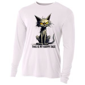 This Is My Happy Face Cat Funny Cooling Performance Long Sleeve Crew