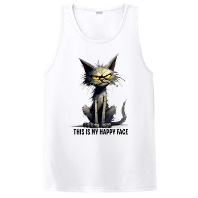 This Is My Happy Face Cat Funny PosiCharge Competitor Tank