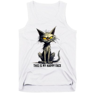 This Is My Happy Face Cat Funny Tank Top