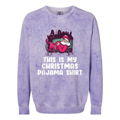 This Is My Christmas Pajama Shirt Funny Christmas Santa Colorblast Crewneck Sweatshirt