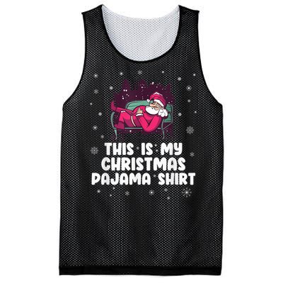 This Is My Christmas Pajama Shirt Funny Christmas Santa Mesh Reversible Basketball Jersey Tank