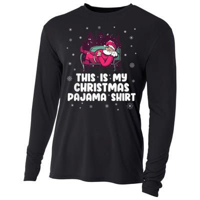 This Is My Christmas Pajama Shirt Funny Christmas Santa Cooling Performance Long Sleeve Crew