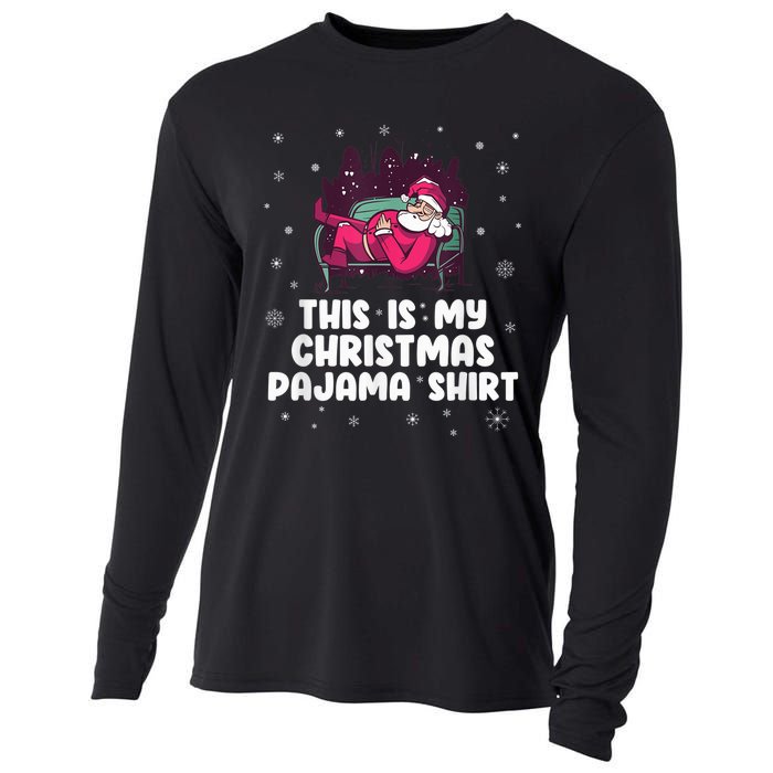 This Is My Christmas Pajama Shirt Funny Christmas Santa Cooling Performance Long Sleeve Crew