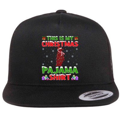This Is My Christmas Pajamas Buffalo Plaid Penguin Christmas Gift Flatbill Hat