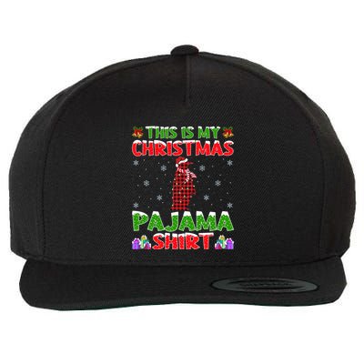 This Is My Christmas Pajamas Buffalo Plaid Penguin Christmas Gift Wool Snapback Cap