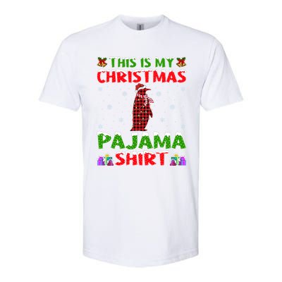 This Is My Christmas Pajamas Buffalo Plaid Penguin Christmas Gift Softstyle® CVC T-Shirt