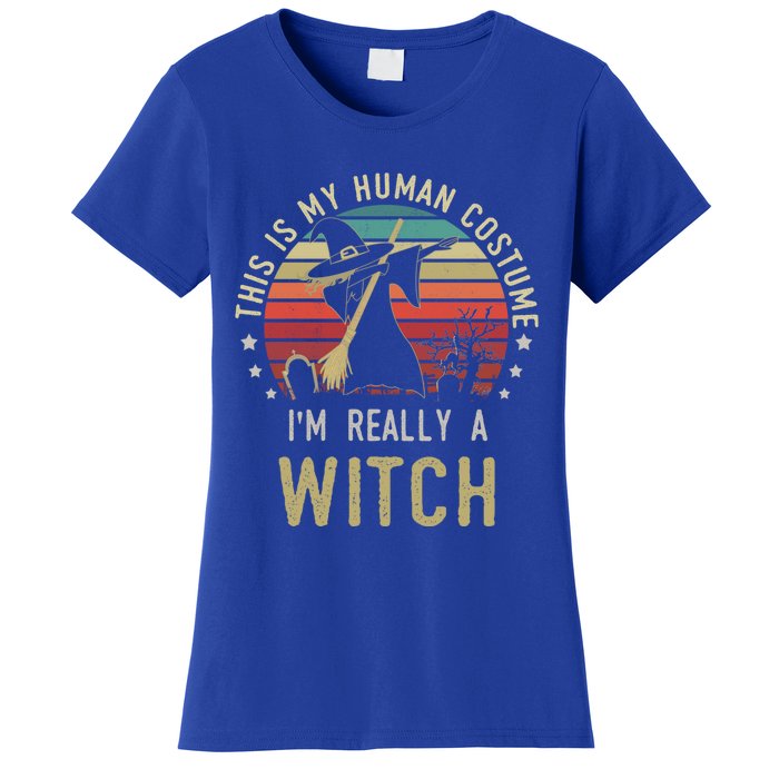 This Is My Hu Costume IM Really A Witch Retro Vintage Gift Women's T-Shirt