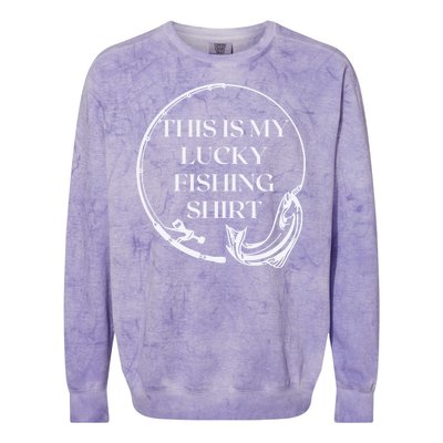 This Is My Lucky Fishing Shirt Colorblast Crewneck Sweatshirt