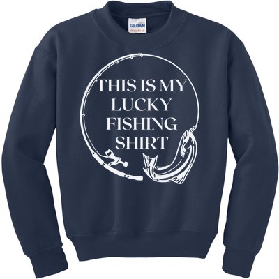 This Is My Lucky Fishing Shirt Kids Sweatshirt