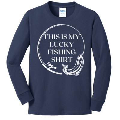 This Is My Lucky Fishing Shirt Kids Long Sleeve Shirt