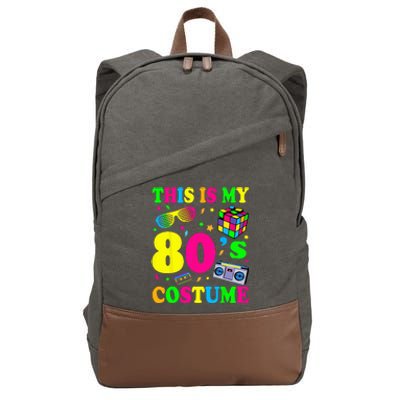 This Is My 80s Costume Fancy Dress Party IdeaHalloween Cotton Canvas Backpack