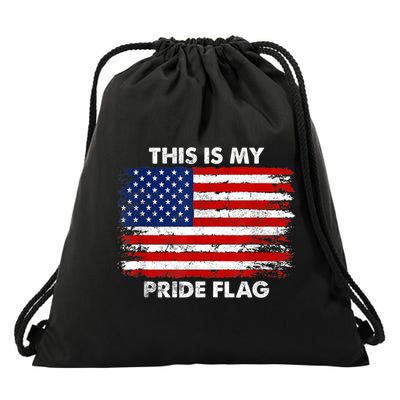 This Is My Pride Flag USA American Drawstring Bag