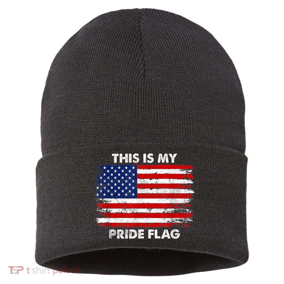 This Is My Pride Flag USA American Sustainable Knit Beanie