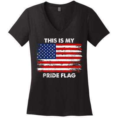 This Is My Pride Flag USA American Women's V-Neck T-Shirt