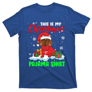 This Is My Christmas Pyjama Funny Gift Christmas Santa Dachshund Cool Gift T-Shirt