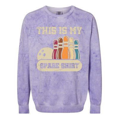 This Is My Spare Bowling Alley Gutter Pins Bowling Colorblast Crewneck Sweatshirt