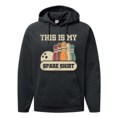 This Is My Spare Bowling Alley Gutter Pins Bowling Performance Fleece Hoodie