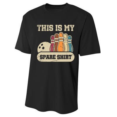 This Is My Spare Bowling Alley Gutter Pins Bowling Performance Sprint T-Shirt