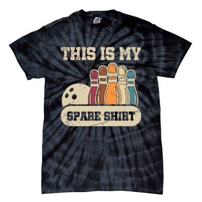 This Is My Spare Bowling Alley Gutter Pins Bowling Tie-Dye T-Shirt