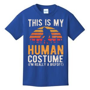 This Is My Human Costume Im Really A Bigfoot Halloween Funny Love Gift Kids T-Shirt